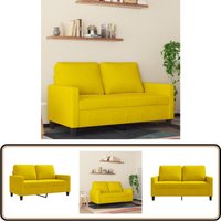 2-Sitzer-Sofa Gelb 120 cm Samt - Samtsofa - Couch Gelb - Wohnzimmersofa - 2-Sitzer Sofa - Modernes Sofa von VIDAXL