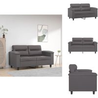 2-Sitzer-Sofa Grau 120 cm Kunstleder - 2-Sitzer Sofa - Grau - Kunstleder Sofa - Wohnzimmersofa - Modernes Sofa von VIDAXL