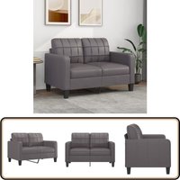 2-Sitzer-Sofa Grau 120 cm Kunstleder - 2-Sitzer Sofa - Grau - Wohnzimmersofa - Ledercouch - Modernes Sofa von VIDAXL