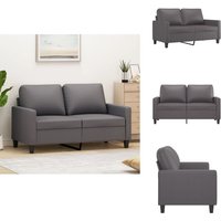 2-Sitzer-Sofa Grau 120 cm Kunstleder - Couch - 2-Sitzer Sofa - Designcouch - Wohnzimmersofa - Lederlook Sofa von VIDAXL