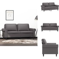 2-Sitzer-Sofa Grau 140 cm Kunstleder - 2-Sitzer Sofa - Grau - Kunstleder Sofa - Wohnlandschaft - Lounge Möbel 2-Sitzer-Sofa Grau 140 cm Kunstleder - 2-Sitzer Sofa - Grau - Kunstleder Sofa - Wohnlandschaft - Lounge Möbel von VIDAXL