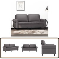 2-Sitzer-Sofa Grau 140 cm Kunstleder - 2-Sitzer Sofa - Grau - Kunstleder Sofa - Wohnlandschaft - Lounge Möbel 2-Sitzer-Sofa Grau 140 cm Kunstleder - 2-Sitzer Sofa - Grau - Kunstleder Sofa - Wohnlandschaft - Lounge Möbel von VIDAXL