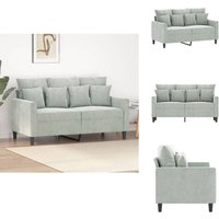 2-Sitzer-Sofa Hellgrau 120 cm Samt - Samtsofa - Wohnzimmersofa - 2-Sitzer-Sofa - Grau Sofa - Modernes Sofa 2-Sitzer-Sofa Hellgrau 120 cm Samt - Samtsofa - Wohnzimmersofa - 2-Sitzer-Sofa - Grau Sofa - Modernes Sofa von VIDAXL