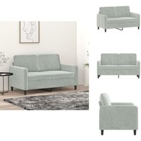 2-Sitzer-Sofa Hellgrau 120 cm Samt - Samtsofa - Wohnzimmersofa - 2er Sofa - Grau Sofa - Modernes Sofa 2-Sitzer-Sofa Hellgrau 120 cm Samt - Samtsofa - Wohnzimmersofa - 2er Sofa - Grau Sofa - Modernes Sofa von VIDAXL