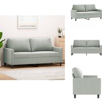 2-Sitzer-Sofa Hellgrau 140 cm Samt - Samtsofa - Wohnlandschaft - 2er Sofa - Grau Sofa - Modernes Sofa von VIDAXL