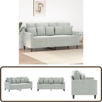 2-Sitzer-Sofa Hellgrau 140 cm Samt - Samtsofa - Wohnlandschaft - 2er Sofa - Grau Sofa - Modernes Sofa von VIDAXL