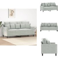 2-Sitzer-Sofa Hellgrau 140 cm Samt - Samtsofa - Wohnlandschaft - 2er Sofa - Grau Sofa - Modernes Sofa 2-Sitzer-Sofa Hellgrau 140 cm Samt - Samtsofa - Wohnlandschaft - 2er Sofa - Grau Sofa - Modernes Sofa von VIDAXL