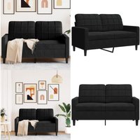 Vidaxl - 2-Sitzer-Sofa Schwarz 120 cm Samt - Samtsofa - 2-Sitzer Sofa - Wohnzimmersofa - Schwarzes Sofa - Modernes Sofa - Home & Living von VIDAXL