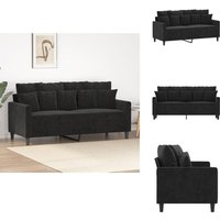 2-Sitzer-Sofa Schwarz 140 cm Samt - Samtsofa - 2-Sitzer Sofa - Wohnzimmersofa - Schwarzes Sofa - Modernes Sofa 2-Sitzer-Sofa Schwarz 140 cm Samt - Samtsofa - 2-Sitzer Sofa - Wohnzimmersofa - Schwarzes Sofa - Modernes Sofa von VIDAXL