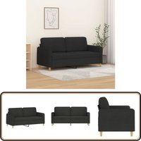 2-Sitzer-Sofa Schwarz 140 cm Stoff - 2-Sitzer-Sofa - Schwarzes Sofa - Wohnzimmersofa - Modernes Sofa - Gemütliches Sofa 2-Sitzer-Sofa Schwarz 140 cm Stoff - 2-Sitzer-Sofa - Schwarzes Sofa - Wohnzimmersofa - Modernes Sofa - Gemütliches Sofa von VIDAXL