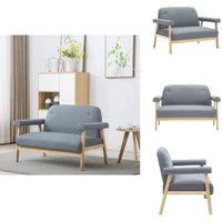 2-Sitzer-Sofa Stoff Hellgrau - 2-Sitzer Sofa - Grau Sofa - Wohnzimmersofa - Couchtisch - Gemütliches Sofa 2-Sitzer-Sofa Stoff Hellgrau - 2-Sitzer Sofa - Grau Sofa - Wohnzimmersofa - Couchtisch - Gemütliches Sofa von VIDAXL