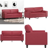 2-Sitzer-Sofa Weinrot 120 cm Kunstleder - 2-Sitzer Sofa - Couch - Wohnzimmersofa - Ledercouch - Samtcouch - Home & Living 2-Sitzer-Sofa Weinrot 120 cm Kunstleder - 2-Sitzer Sofa - Couch - Wohnzimmersofa - Ledercouch - Samtcouch - Home & Living von VIDAXL
