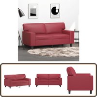 2-Sitzer-Sofa Weinrot 120 cm Kunstleder - 2-Sitzer Sofa - Couch - Wohnzimmersofa - Ledercouch - Samtcouch 2-Sitzer-Sofa Weinrot 120 cm Kunstleder - 2-Sitzer Sofa - Couch - Wohnzimmersofa - Ledercouch - Samtcouch von VIDAXL