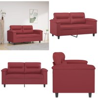 Vidaxl - 2-Sitzer-Sofa Weinrot 120 cm Kunstleder - 2-Sitzer Sofa - Weinrot Sofa - Leder Sofa - Wohnzimmersofa - Lounge Sofa - Home & Living von VIDAXL
