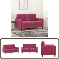 2-Sitzer-Sofa Weinrot 120 cm Samt - Samtsofa - Wohnzimmersofa - 2-Sitzer Sofa - Couch - Weinrot Sofa 2-Sitzer-Sofa Weinrot 120 cm Samt - Samtsofa - Wohnzimmersofa - 2-Sitzer Sofa - Couch - Weinrot Sofa von VIDAXL