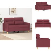 2-Sitzer-Sofa Weinrot 120 cm Stoff - 2-Sitzer Sofa - Wohnzimmersofa - Couch - Leder Sofa - Samtcouch von VIDAXL