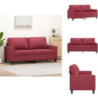 2-Sitzer-Sofa Weinrot 140 cm Kunstleder - 2-Sitzer Sofa - Couch - Wohnzimmersofa - Ledercouch - Kunstleder Sofa 2-Sitzer-Sofa Weinrot 140 cm Kunstleder - 2-Sitzer Sofa - Couch - Wohnzimmersofa - Ledercouch - Kunstleder Sofa von VIDAXL