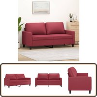 2-Sitzer-Sofa Weinrot 140 cm Kunstleder - 2-Sitzer Sofa - Couch - Wohnzimmersofa - Ledercouch - Kunstleder Sofa 2-Sitzer-Sofa Weinrot 140 cm Kunstleder - 2-Sitzer Sofa - Couch - Wohnzimmersofa - Ledercouch - Kunstleder Sofa von VIDAXL