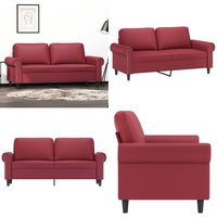 2-Sitzer-Sofa Weinrot 140 cm Kunstleder - 2-Sitzer Sofa - Weinrot Sofa - Leder Sofa - Wohnzimmersofa - Lounge Sofa - Home & Living von VIDAXL