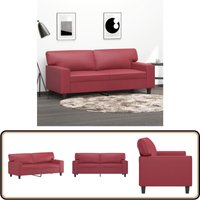 2-Sitzer-Sofa Weinrot 140 cm Kunstleder - 2-Sitzer Sofa - Weinrot Sofa - Leder Sofa - Wohnzimmersofa - Lounge Sofa 2-Sitzer-Sofa Weinrot 140 cm Kunstleder - 2-Sitzer Sofa - Weinrot Sofa - Leder Sofa - Wohnzimmersofa - Lounge Sofa von VIDAXL