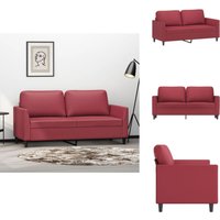 2-Sitzer-Sofa Weinrot 140 cm Kunstleder - 2-Sitzer Sofa - Wohnlandschaft - Ledercouch - Weinrot - Lounge Möbel 2-Sitzer-Sofa Weinrot 140 cm Kunstleder - 2-Sitzer Sofa - Wohnlandschaft - Ledercouch - Weinrot - Lounge Möbel von VIDAXL