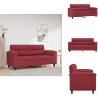 2-Sitzer-Sofa Weinrot 140 cm Kunstleder - 2-Sitzer Sofa - Wohnzimmersofa - Ledercouch - Weinrot Sofa - Modernes Sofa 2-Sitzer-Sofa Weinrot 140 cm Kunstleder - 2-Sitzer Sofa - Wohnzimmersofa - Ledercouch - Weinrot Sofa - Modernes Sofa von VIDAXL