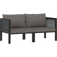 2-Sitzer-Sofa mit Auflage Anthrazit Poly Rattan vidaXL88427 von BONNEVIE