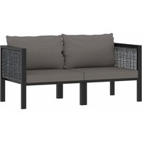 2-Sitzer-Sofa mit Auflage Anthrazit Poly Rattan Vidaxl von VIDAXL
