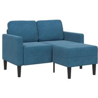 2-Sitzer-Sofa mit Chaiselongue L-Form Blau 125 cm Samt - Vidaxl 2-Sitzer-Sofa mit Chaiselongue L-Form Blau 125 cm Samt - Vidaxl von VIDAXL