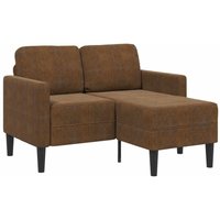 2-Sitzer-Sofa mit Chaiselongue L-Form Braun 125 cm Kunstleder Vidaxl von VIDAXL