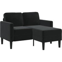 2-Sitzer-Sofa mit Chaiselongue L-Form Schwarz 125 cm Samt - Vidaxl 2-Sitzer-Sofa mit Chaiselongue L-Form Schwarz 125 cm Samt - Vidaxl von VIDAXL