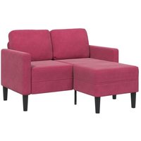 Vidaxl - 2-Sitzer-Sofa mit Chaiselongue L-Form Weinrot 125 cm Samt von VIDAXL