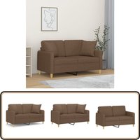 2-Sitzer-Sofa mit Zierkissen Braun 120 cm Stoff - 2-Sitzer-Sofa - Couch - Wohnlandschaft - Sessel - Braun 2-Sitzer-Sofa mit Zierkissen Braun 120 cm Stoff - 2-Sitzer-Sofa - Couch - Wohnlandschaft - Sessel - Braun von VIDAXL