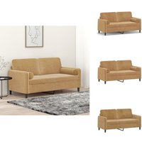 2-Sitzer-Sofa mit Zierkissen Braun 140 cm Samt - Samtsofa - Wohnlandschaft - 2er Sofa - Braunes Sofa - Gemütliches Sofa von VIDAXL