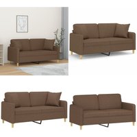2-Sitzer-Sofa mit Zierkissen Braun 140 cm Stoff - 2-Sitzer-Sofa - Couch - Wohnzimmersofa - Polstersofa - Braunes Sofa - Home & Living 2-Sitzer-Sofa mit Zierkissen Braun 140 cm Stoff - 2-Sitzer-Sofa - Couch - Wohnzimmersofa - Polstersofa - Braunes Sofa - Home & Living von VIDAXL