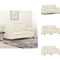 2-Sitzer-Sofa mit Zierkissen Creme 140 cm Samt - Samtsofa - Wohnzimmersofa - 2er Sofa - Creme Sofa - Gemütliches Sofa 2-Sitzer-Sofa mit Zierkissen Creme 140 cm Samt - Samtsofa - Wohnzimmersofa - 2er Sofa - Creme Sofa - Gemütliches Sofa von VIDAXL
