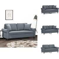 2-Sitzer-Sofa mit Zierkissen Dunkelgrau 140 cm Samt - Samtsofa - 2-Sitzer-Sofa - Wohnzimmersofa - Grau Sofa - Gemütliches Sofa 2-Sitzer-Sofa mit Zierkissen Dunkelgrau 140 cm Samt - Samtsofa - 2-Sitzer-Sofa - Wohnzimmersofa - Grau Sofa - Gemütliches Sofa von VIDAXL