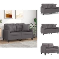 2-Sitzer-Sofa mit Zierkissen Grau 120 cm Kunstleder - 2-Sitzer-Sofa - Couch - Wohnzimmersofa - Ledercouch - Graues Sofa 2-Sitzer-Sofa mit Zierkissen Grau 120 cm Kunstleder - 2-Sitzer-Sofa - Couch - Wohnzimmersofa - Ledercouch - Graues Sofa von VIDAXL