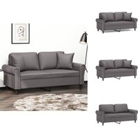 2-Sitzer-Sofa mit Zierkissen Grau 140 cm Kunstleder - 2-Sitzer-Sofa - Graues Sofa - Wohnzimmersofa - Couchtisch - Ledercouch 2-Sitzer-Sofa mit Zierkissen Grau 140 cm Kunstleder - 2-Sitzer-Sofa - Graues Sofa - Wohnzimmersofa - Couchtisch - Ledercouch von VIDAXL