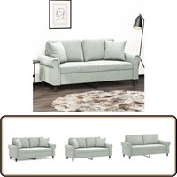 2-Sitzer-Sofa mit Zierkissen Hellgrau 140 cm Samt - Samtsofa - Wohnlandschaft - 2er Sofa - Grau Sofa - Gemütliches Sofa 2-Sitzer-Sofa mit Zierkissen Hellgrau 140 cm Samt - Samtsofa - Wohnlandschaft - 2er Sofa - Grau Sofa - Gemütliches Sofa von VIDAXL