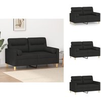 Vidaxl - 2-Sitzer-Sofa mit Zierkissen Schwarz 120 cm Stoff - 2-Sitzer-Sofa - Schwarzes Sofa - Wohnzimmersofa - Gemütliches Sofa - Schaumstofffüllung Vidaxl - 2-Sitzer-Sofa mit Zierkissen Schwarz 120 cm Stoff - 2-Sitzer-Sofa - Schwarzes Sofa - Wohnzimmersofa - Gemütliches Sofa - Schaumstofffüllung von VIDAXL