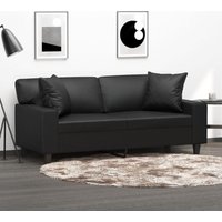 2-Sitzer-Sofa mit Zierkissen Schwarz 140 cm Kunstleder - Vidaxl 2-Sitzer-Sofa mit Zierkissen Schwarz 140 cm Kunstleder - Vidaxl von VIDAXL