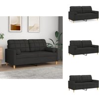 Vidaxl - 2-Sitzer-Sofa mit Zierkissen Schwarz 140 cm Stoff - 2-Sitzer-Sofa - Schwarzes Sofa - Wohnzimmersofa - Gemütliches Sofa - Schaumstoff Sofa Vidaxl - 2-Sitzer-Sofa mit Zierkissen Schwarz 140 cm Stoff - 2-Sitzer-Sofa - Schwarzes Sofa - Wohnzimmersofa - Gemütliches Sofa - Schaumstoff Sofa von VIDAXL