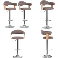 2 Stk. Barhocker Bugholz und Stoff Taupe - Barhocker - Küchenhocker - Drehbare Hocker - Esszimmerstühle - Wohnzimmerstühle - Home & Living von VIDAXL