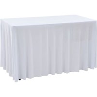 2 Stück Stretch-Tischdecken mit Rand Weiß 120 x 60,5 x 74 cm vidaXL89749 von BONNEVIE