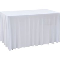 2 Stück Stretch-Tischdecken mit Rand Weiß 120 x 60,5 x 74 cm vidaXL von VIDAXL
