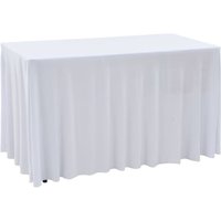 Vidaxl - 2 Stück Stretch-Tischdecken mit Rand Weiß 243 x 76 x 74 cm 25732 von VIDAXL