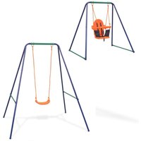 2-in-1 Einzelschaukel und Kleinkinderschaukel Orange vidaXL26177 von BONNEVIE