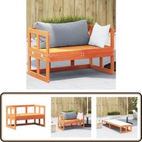 2-in-1 Gartensofa Verlängerbar Wachsbraun Massivholz Kiefer - Gartensofa - Gartenbank - Kiefernholz - Holzbank - Balkonmöbeln von VIDAXL