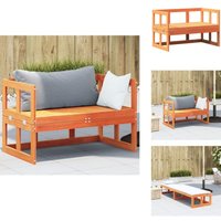 2-in-1 Gartensofa Verlängerbar Wachsbraun Massivholz Kiefer - Gartensofa - Gartenbank - Kiefernholz - Holzbank - Balkonmöbeln von VIDAXL
